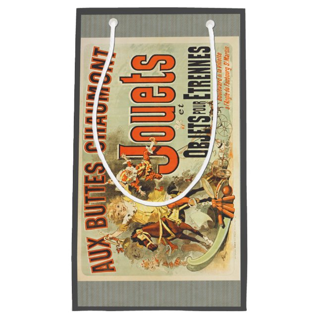 Sacola Para Presentes Pequena Amigos do Brinquedo Francês Joets Cartaz Antigo (Frente)