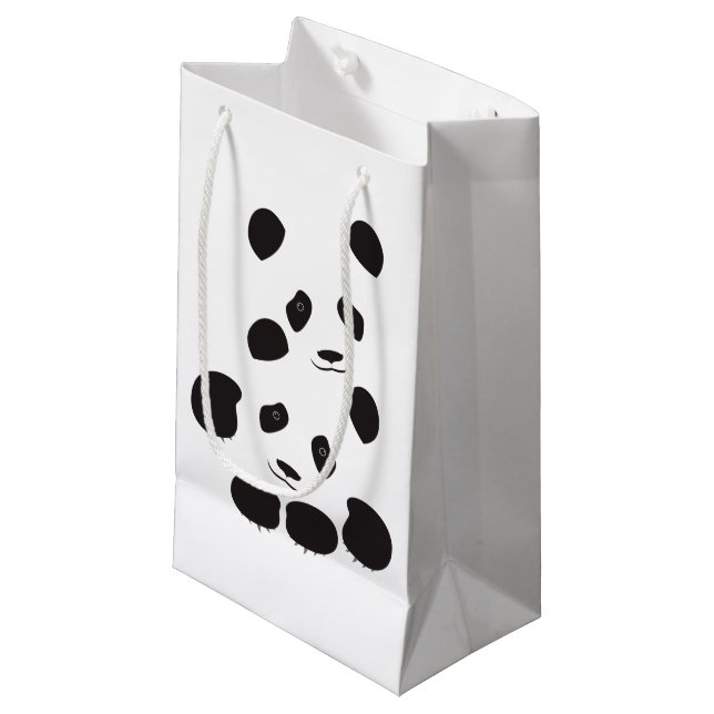 Sacola Para Presentes Pequena Amizade de Panda (Frente inclinada)