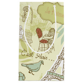 Sacola Para Presentes Pequena Amor no teste padrão de Paris