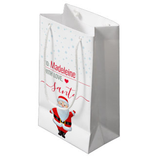 Sacola Para Presentes Pequena "Amor, Papai Noel" Presente de Natal Personalizado