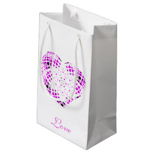 Sacola Para Presentes Pequena Amor Texto Rosa Cor-de-Rosa Caleidoscópio Saco de