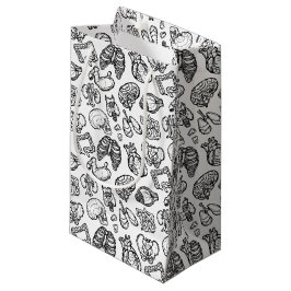 Sacola Para Presentes Pequena Anatomia Humana: Estranha Ciência Bio Skull Hallow