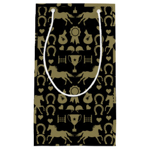 Sacola Para Presentes Pequena Anel Horseback Dourado