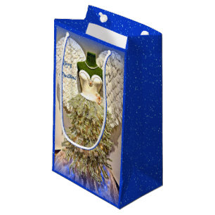 Sacola Para Presentes Pequena Angel Mannequin Vestido em Árvore de Natal