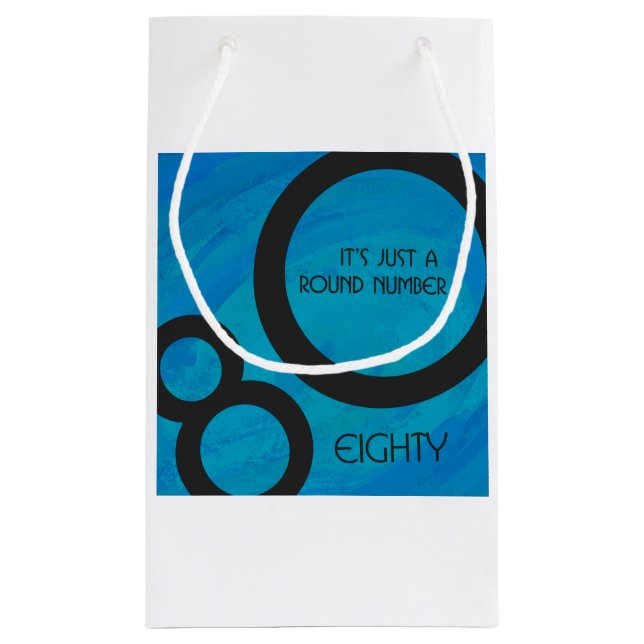 Sacola Para Presentes Pequena Aniversário da Década Azul 80 (Verso)