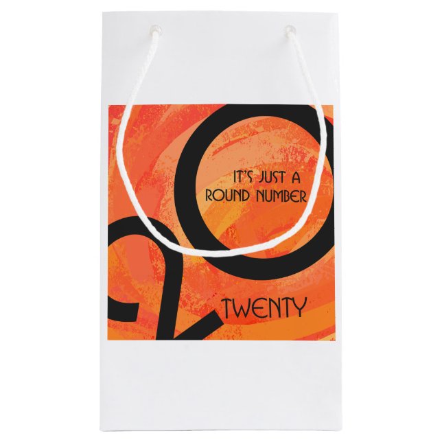 Sacola Para Presentes Pequena Aniversário da Década de Laranja (Verso)