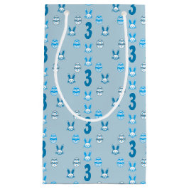 Sacola Para Presentes Pequena Aniversário de 3 anos Páscoa azul