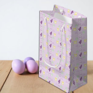 Sacola Para Presentes Pequena Aniversário de 4 anos do Lavender Easter