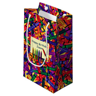 Sacola Para Presentes Pequena Aniversário de criança Crayon - Saco de Presente