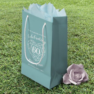 Sacola Para Presentes Pequena Aniversário do diamante 60 da esposa anos de saco