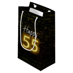 Sacola Para Presentes Pequena Aniversário Neon 55 Sinal em Brick