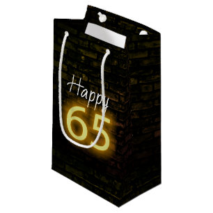 Sacola Para Presentes Pequena Aniversário Neon 65 Sinal em Brick