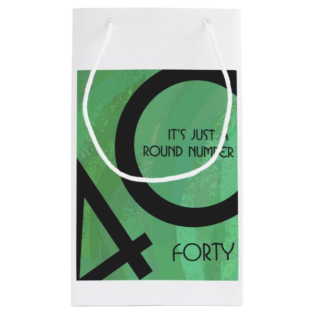 Sacola Para Presentes Pequena Aniversário Verde de 40 Décadas (Verso)