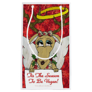 Sacola Para Presentes Pequena Anjo da Rena É a Temporada para ser Vegano