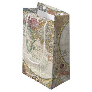 Sacola Para Presentes Pequena Antigo Mapa do Mundo