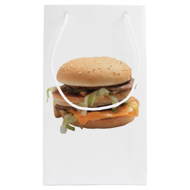 Sacola Para Presentes Pequena Apenas um hambúrguer clássico (Verso)