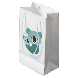 Sacola Para Presentes Pequena Aperto doce da mãe e do bebê do koala dos desenh