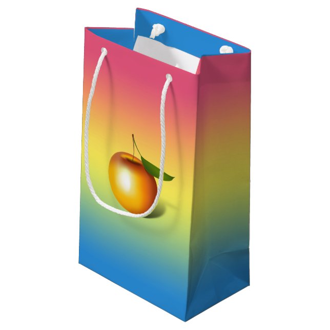 Sacola Para Presentes Pequena Apple 3-d (Verso inclinado)