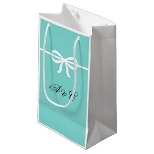 Sacola Para Presentes Pequena Aqua & as bolsas brancas do partido dos arcos