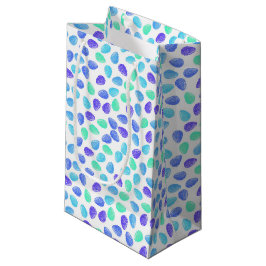 SACOLA PARA PRESENTES PEQUENA AQUA BLUE PURPER WATERCOLOR EASTER OVOS