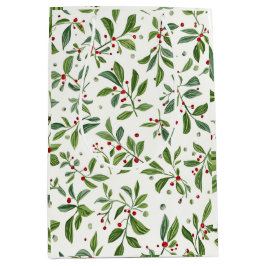 Sacola Para Presentes Pequena Aquarela Branco de Fruta Vermelha do Visgueiro Ale