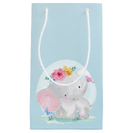 Sacola Para Presentes Pequena Aquarela Elefante Bebê