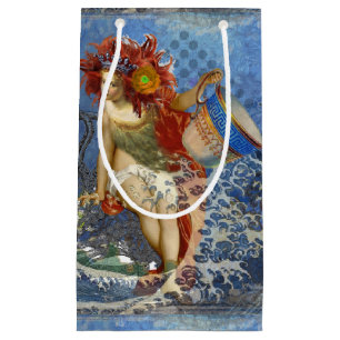 Sacola Para Presentes Pequena Aquarius Mermaid Gótica Arte Azul