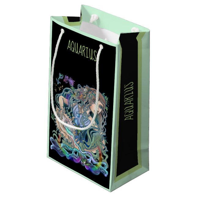 Sacola Para Presentes Pequena Aquarius Zodiac (Verso inclinado)