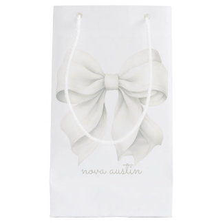 Sacola Para Presentes Pequena Arco Branco Trendy Personalizado Com Monograma De