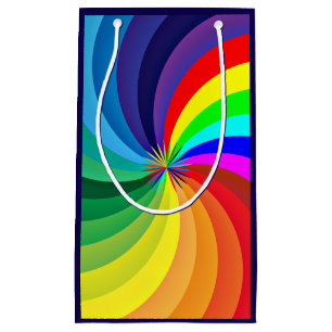 Sacola Para Presentes Pequena Arco-Íris Colorido Mandala-46556