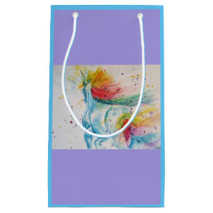 Sacola Para Presentes Pequena Arco-Íris - Ídolo de Lilac Aquarela - Arco-íris