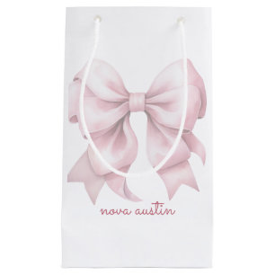 Sacola Para Presentes Pequena Arco Rosa De Tendência Personalizado Com Monograma