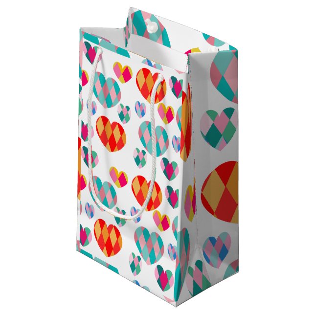 Sacola Para Presentes Pequena Art Deco Namorados (Frente inclinada)