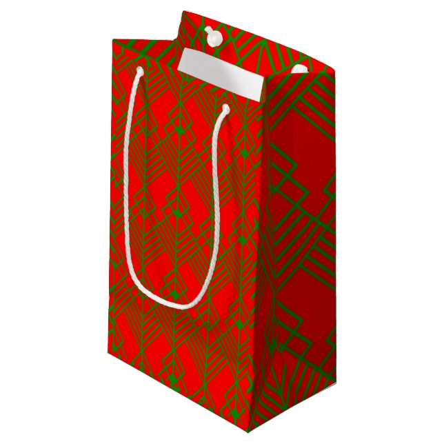 Sacola Para Presentes Pequena Art Deco Natal (Frente inclinada)