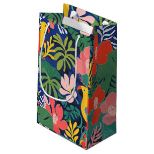 Sacola Para Presentes Pequena Arte Modernista de Expressão do Jardim Tropical