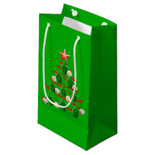 Sacola Para Presentes Pequena Árvore de Natal de Tartarugas do Mar Verde