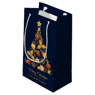 Sacola Para Presentes Pequena Árvore de Natal Decorativa de Nome Personalizado