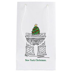 Sacola Para Presentes Pequena Árvore de Natal Nova Iorque NYC da praça Washingto