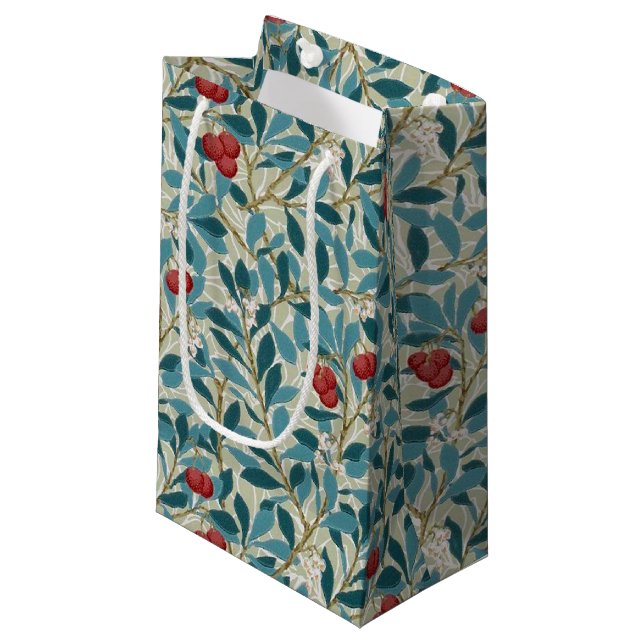 Sacola Para Presentes Pequena Árvore Redberry, William Morris (Frente inclinada)