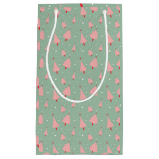 Sacola Para Presentes Pequena Árvores tiradas mão do feriado