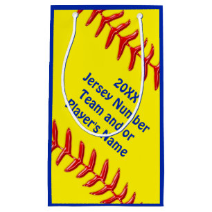 Sacola Para Presentes Pequena As bolsas personalizadas de Goodie do softball em