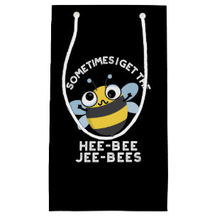 Sacola Para Presentes Pequena Às vezes eu fico com o Heebee Jeebees Abelha Pun D