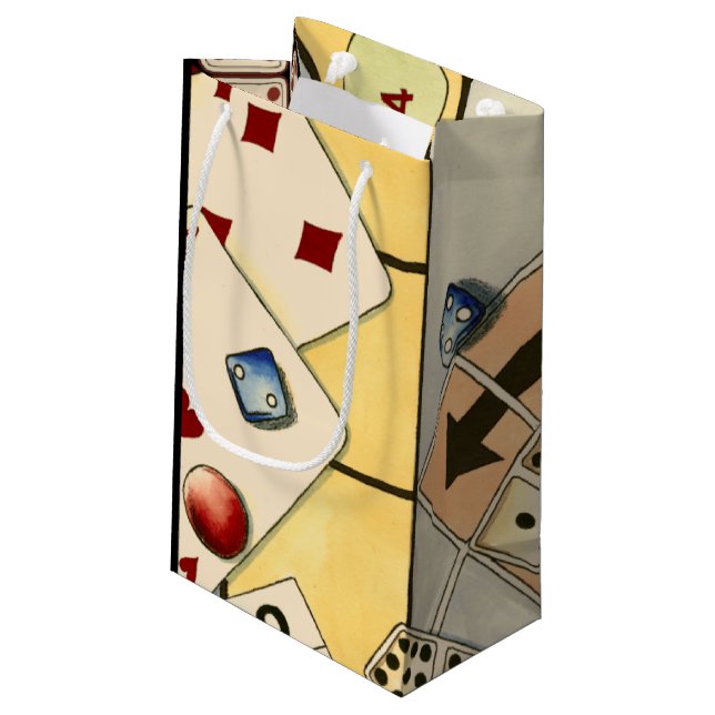 Sacola Para Presentes Pequena Assórdio Embrulhado de Jogos de Oportunidade (Verso inclinado)