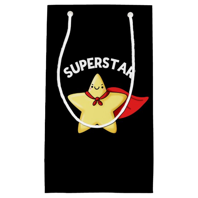 Sacola Para Presentes Pequena Astronomia Super Star Funny Pun Dark BG (Frente)