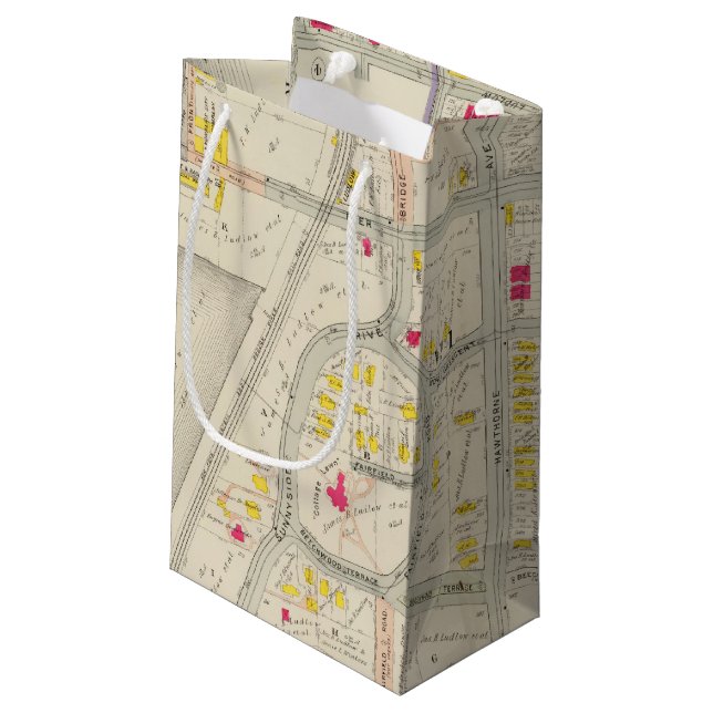 Sacola Para Presentes Pequena Atlas do mapa de Yonkers (Verso inclinado)