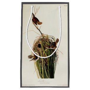 Sacola Para Presentes Pequena Audubon Marsh Wren Bird Art