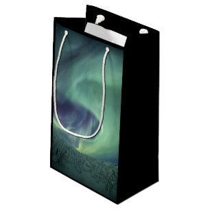 Sacola Para Presentes Pequena Aurora Borealis Foto de inverno