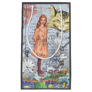 Sacola Para Presentes Pequena Aventuras de Alice no País das Maravilhas Clássico