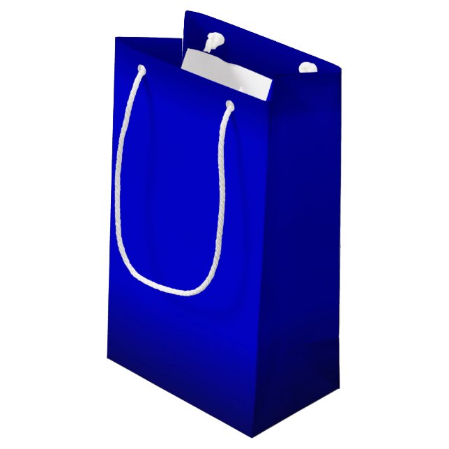 Sacola Para Presentes Pequena Azul elétrico sólido (Verso inclinado)