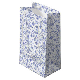 Sacola Para Presentes Pequena Azul feito sob encomenda da pervinca em floral